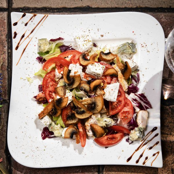 Chicken salad with feta and gorgonzola